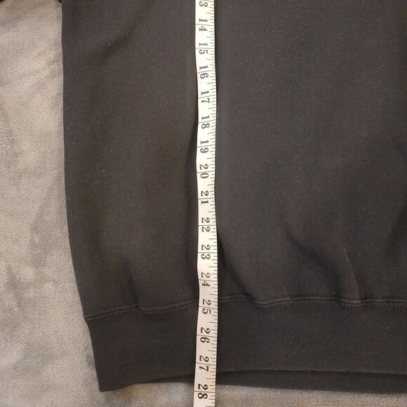 Vintage 90s JERZEES SPORT Sweatshirt Size Large Black Blank Crewneck Made In USA - Picture 8 of 9